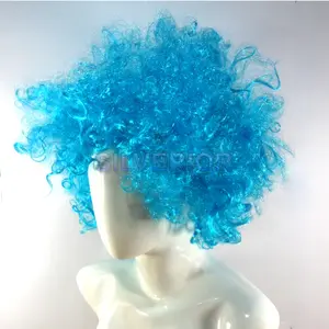 Wig Rambut Palsu Kribo Halloween Badut Cosplay Pesta Blue Biru Muda