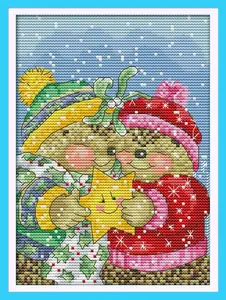 Paket Kristik/Cross Stitch Pola di Kain C080