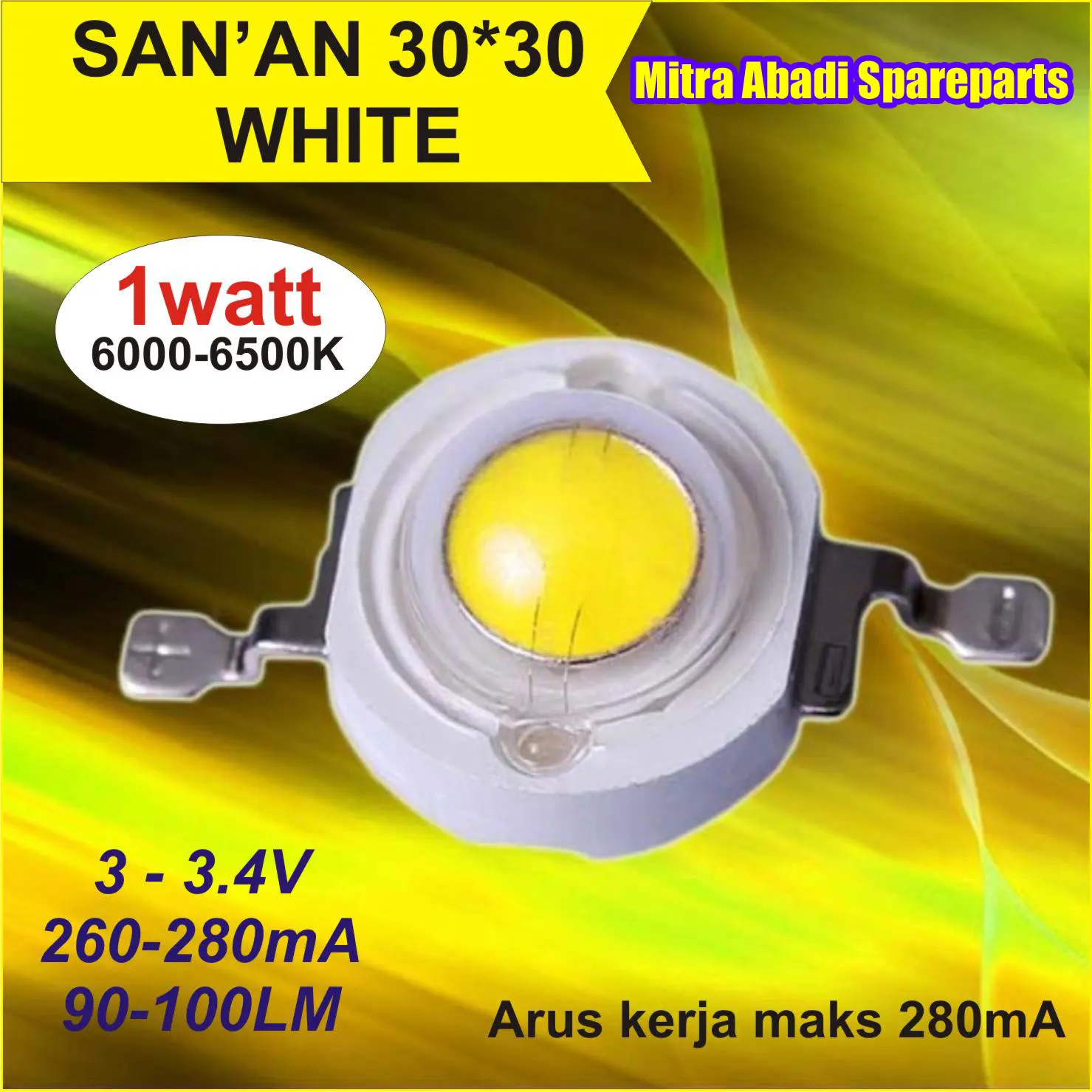 HPL 1W / High Power LED 1 Watt 30X30 Saman White