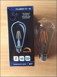 Gambar Lampu LED ST64 COG Dimmable Analog 4W 2200K 3+MEST64D dari 3plusprojects Kota Administrasi Jakarta Utara 3 Tokopedia
