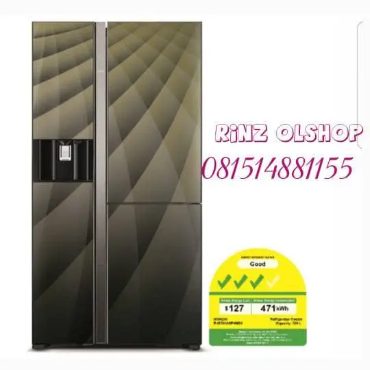KULKAS SIDE BY SIDE HITACHI R-M80 AGPGD4X LUXURY SERIER INVERTER