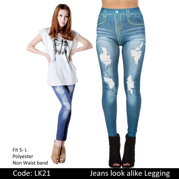Gambar Legging jeans biru poliester_lk21 dari Miuchishop Kab. Bandung Tokopedia