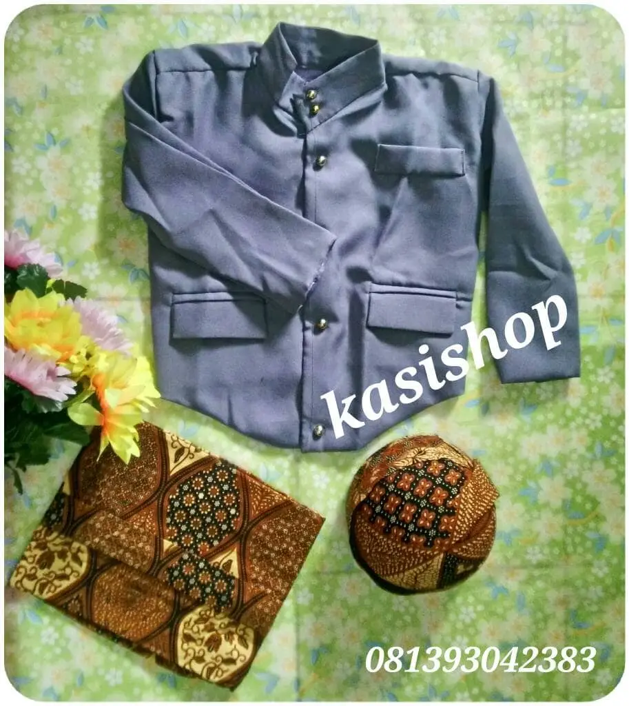 baju adat jawa beskap bayi dan anak set blangkon jarik