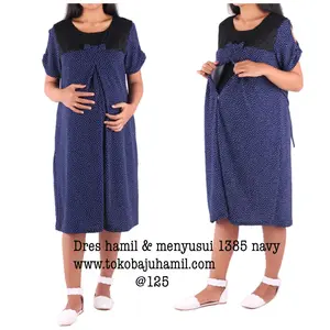 baju hamil dres menyusui 1385 navy