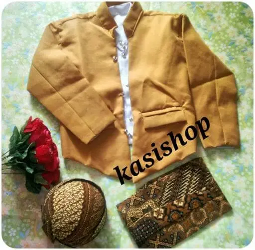 Setelan Beskap Kostum Jawa Hewes Baju Adat Bayi dan Anak