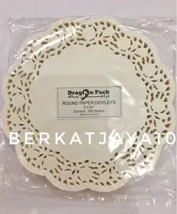 Paper Doyleys 8.5" Round kertas doilies 10pcs bundar alas renda 21 cm 8,5"