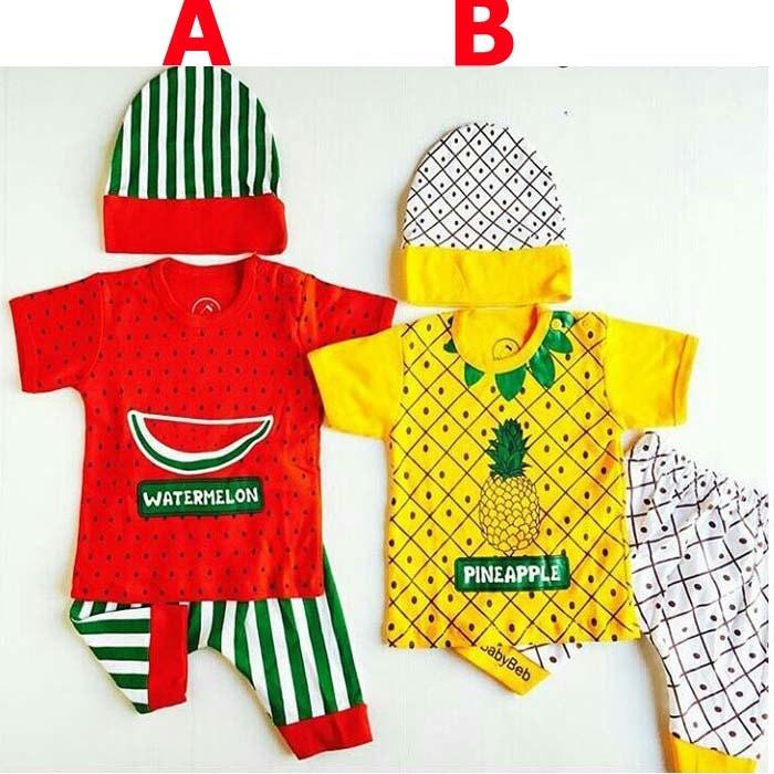 Gambar Baju Bayi Laki Laki Setelan Bayi Topi Lucu Kostum Buah Semangka Nanas - Semangka dari Mall-Baby Kota Tangerang Selatan Tokopedia
