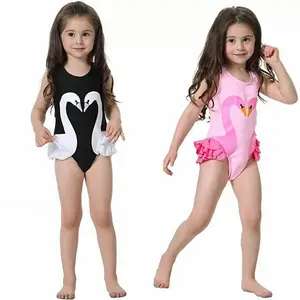 GA2436 SWAN SWIMSUIT BLACK + TOPI (BAJUKIDDIE) BAJU RENANG ANAK IMPORT