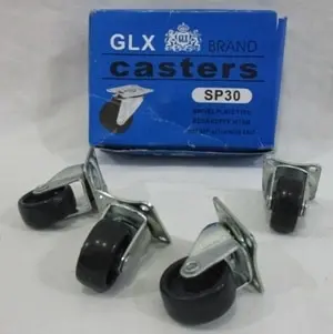 SP30 GLX Roda Caster Swivel 1,25"/Roda Koper Hitam/Roda Karet Trolley