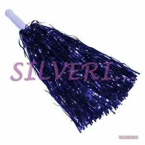 1 Tangkai Rumbai Pom Pom Cheerleader Penari Pemandu Sorak Biru Metalik