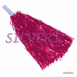 1 Tangkai Rumbai Pom Pom Cheerleader Penari Pemandu Sorak Pink Metalik