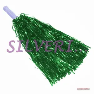 1 Tangkai Rumbai PomPom Cheerleader Penari Pemandu Sorak Hijau Metalik