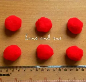 Pom Pom 3cm / Pompom 3 cm Merah