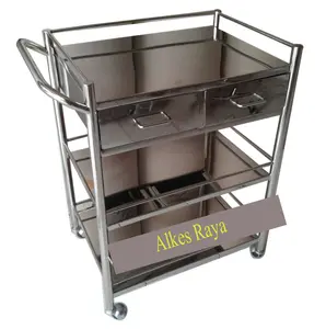 Trolley Instrument 3 Rak 2 Laci Stainless