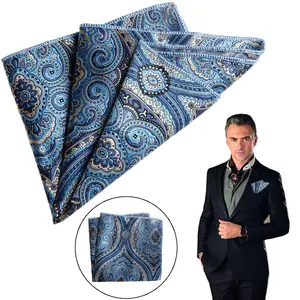 pocket square handkerchief sapu tangan jas motif batik biru ready stok