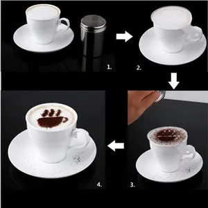 stensil kopi cappucinno template desain hiasan minuman dan kue 16 pcs