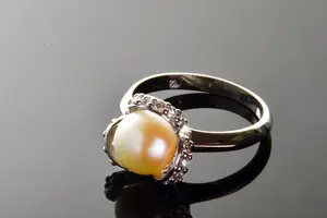 Pearl Ring Korea, Silver Emas Putih ASLI, PRING 002 (Garansi 6 bulan)