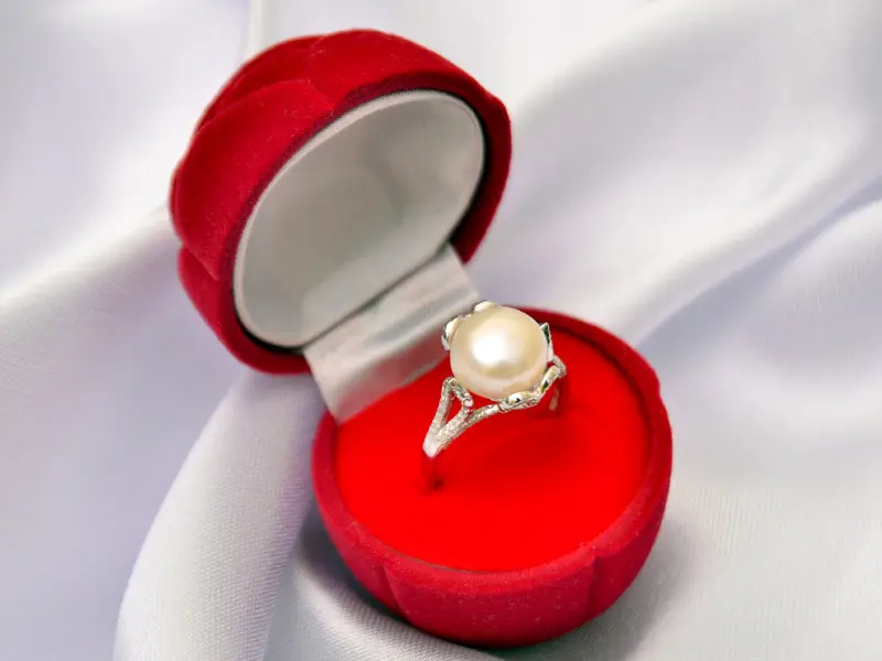 Pearl Ring Korea, Silver Emas Putih ASLI, PRING 013 (Garansi 6 bulan)