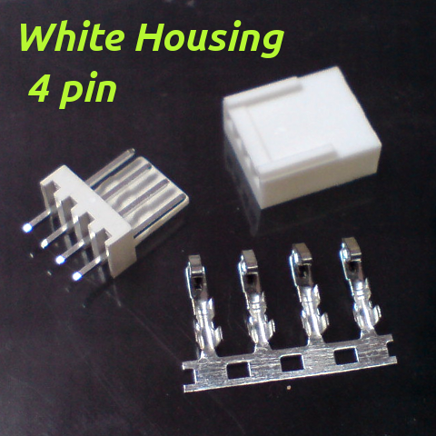 Jual 4P 4 pin header White Housing Male Female Connector PCB 180 ...