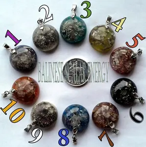 MINI PENDANT TRIPLE POWER ORGONITE SCALAR ENERGY WITH AMETHYST