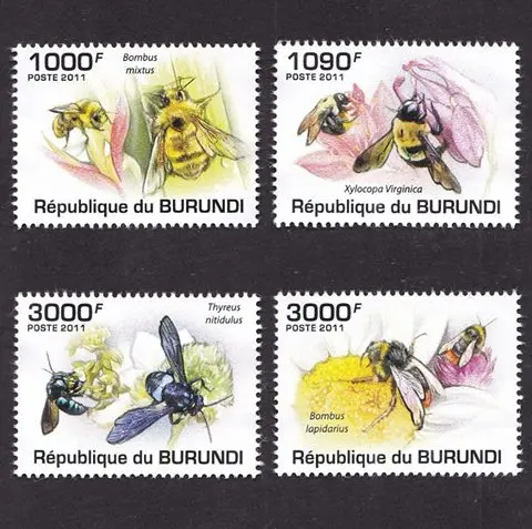0340. PRANGKO BURUNDI 2011 BEES MNH