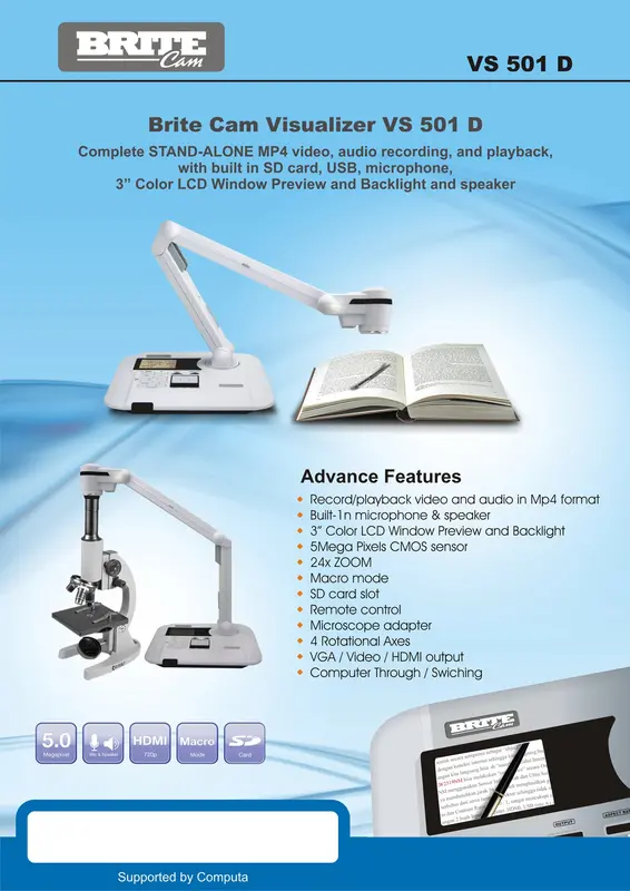 Document Camera Brite Cam Visualizer VS 501D Berkualitas dan Murah 4