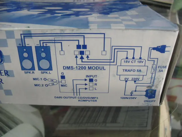 KIT POWER AMPLIFIER SPEAKER AKTIF SUB WOOFER KARAOKE DMS-1200 3