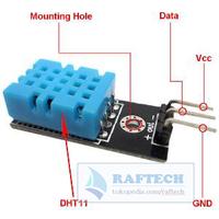 Gambar DHT11 module - sensor suhu & kelembaban udara + kabel dari raftechbandung Kota Bandung 3 Tokopedia