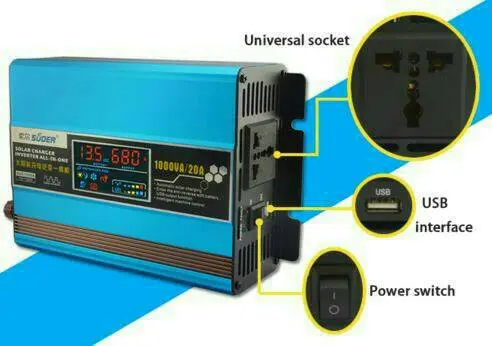 suoer power inverter 1000watt + solar controller charger sus-1000a 3