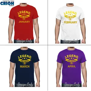 Kaos Ulang Tahun / Birthday Legend Are Born In (Bisa pilih bulan) Gold