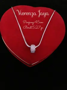 KALUNG CASANDRA + LIONTIN PERAK 925 /PERHIASAN SILVER LAPIS EMAS PUTIH
