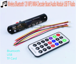 Wireless Bluetooth 12V MP3 WMA Decoder Board Audio Module USB TF Radio