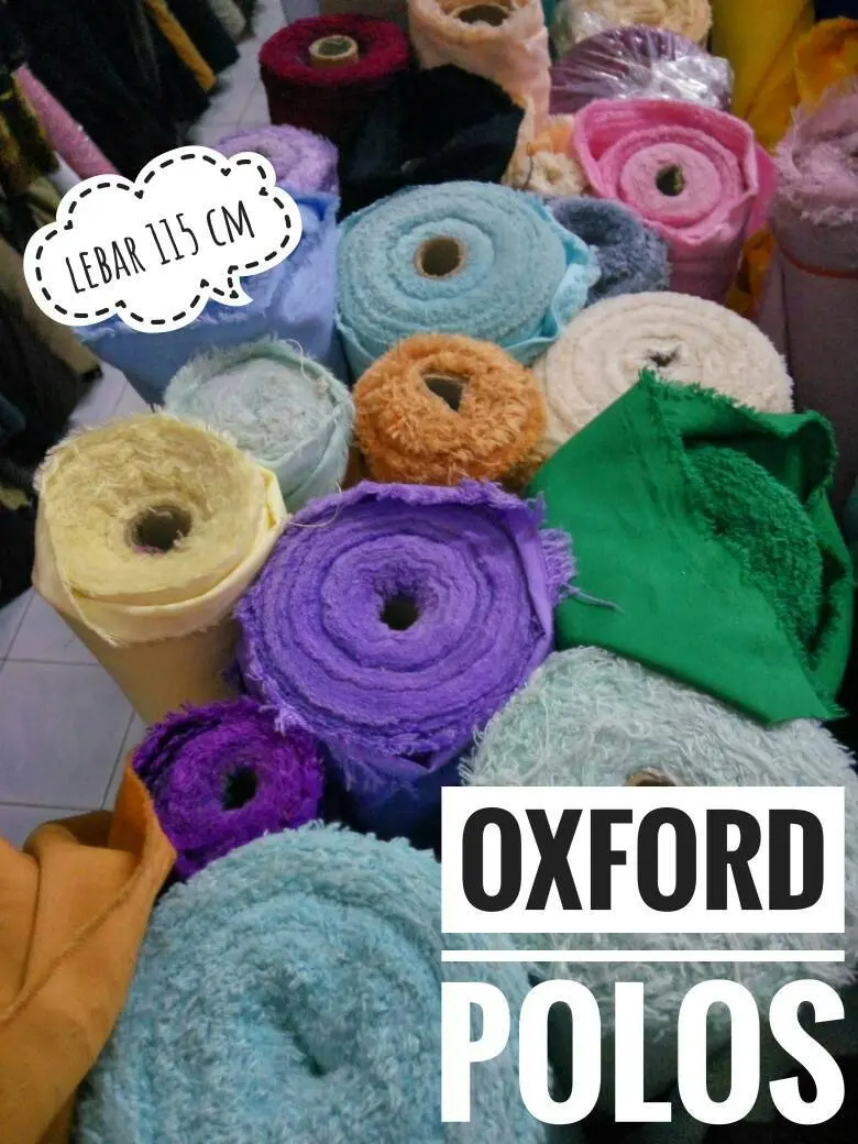 Kain katun oxford polos bahan baju seragam sekolah