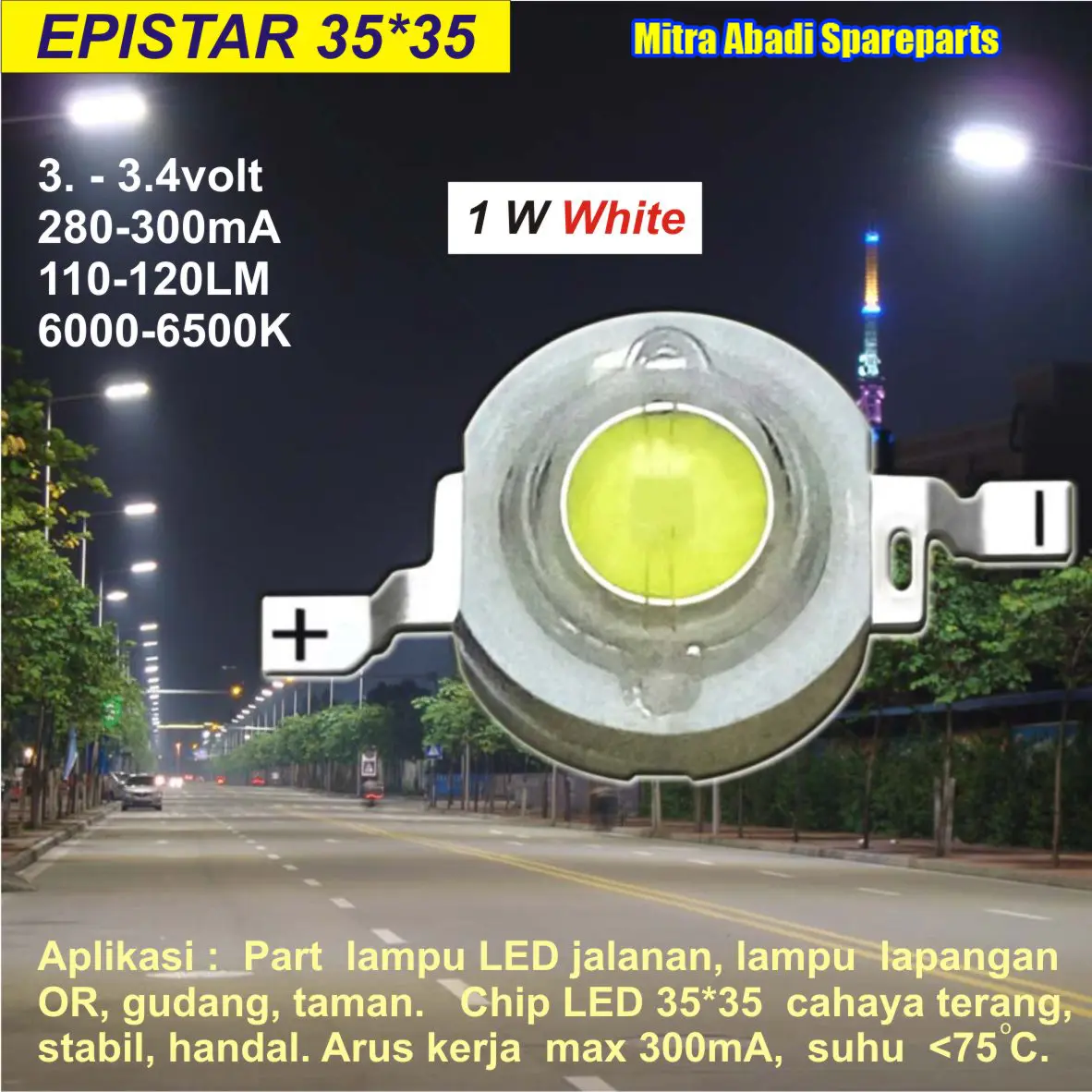 HPL 1W / High Power LED 1 Watt Epistar White
