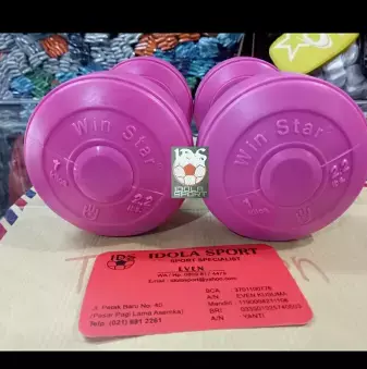 dumble / barbel plastik / dumbell 1kg win star warna murah