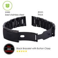 Gambar 28mm Black Bracelet Stainless Strap Tali Jam Tangan Baja Besi Hitam - Silver, 28mm dari Tali Jam Tangan com Kota Tangerang Selatan 1 Tokopedia