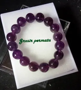 Gelang batu kecubung asli kualitas bagus uk.12mm