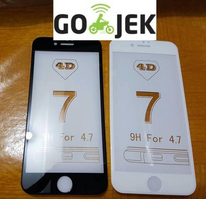 Gambar Tempered Glass full iphone 7 4D , temperd glass 4D iphone 7 dari bms acc Kota Administrasi Jakarta Pusat Tokopedia
