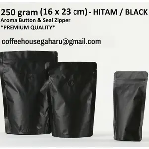 Kemasan Kopi 250 Gr Standing Pouch Dengan Valve Dan Zipper