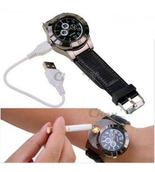 Gambar Jam Tangan Pria Korek Elektrik USB Hadiah Api Rokok Quartz Casio OULM dari Lbagstoremall Kota Depok Tokopedia
