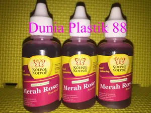 @30ml PEWARNA cair makanan minuman food colouring MERAH ROSE PINK kupu
