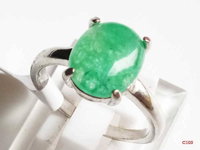 Gambar VeE Cincin Wanita Giok Hijau C103 dari Vee Jewelry Store Kota Bekasi Tokopedia