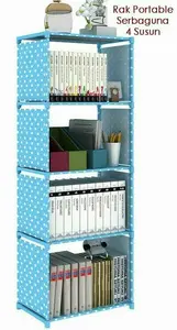RAK BUKU PORTABEL SERBAGUNA 5 SUSUN LEMARI PENYOMPANAN BUKU BELAJAR