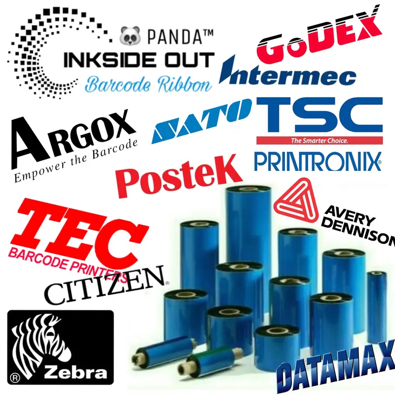 110mmX75m BARCODE RIBBON WAX (Face Out) PANDA Thermal Transfer Ribbon 2