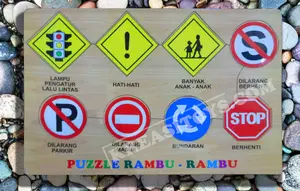 Mainan Edukatif Puzzle Rambu Lalulintas