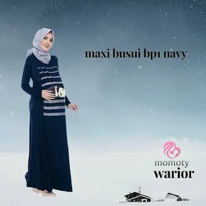 baju hamil dan menyusui maxi dress BP1 navy momoty ori