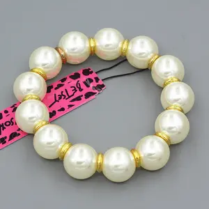 Gelang  Mutiara Beads Charm Betsey Johnson Stretch