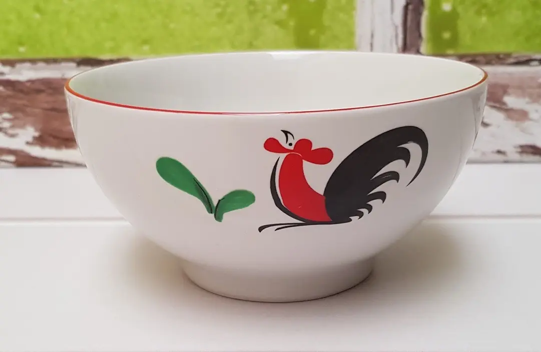 (HANYA GOJEK) SIERA MOTIF AYAM JAGO Mangkok Sop Keramik 6inchi KPQ6B