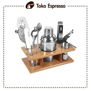 8 piece stainless cocktail bar set lengkap shaker strainer jigger