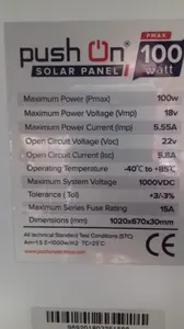 Solar Panel Push On 100WP